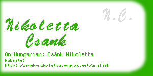 nikoletta csank business card